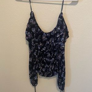 Abercrombie and fitch blue floral blouse